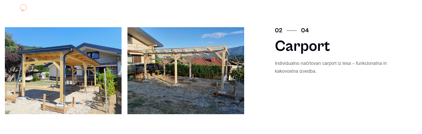 Individualno načrtovan carport iz lesa